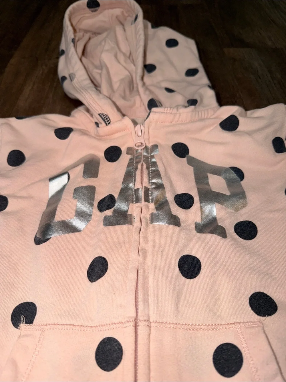 Girls GAP polka dot hooded jacket size S